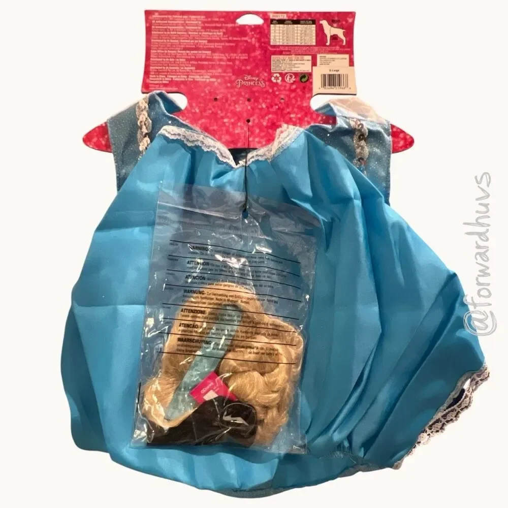 Rubie’s Disney Princess Cinderella Dog Costume Blue Dress XL